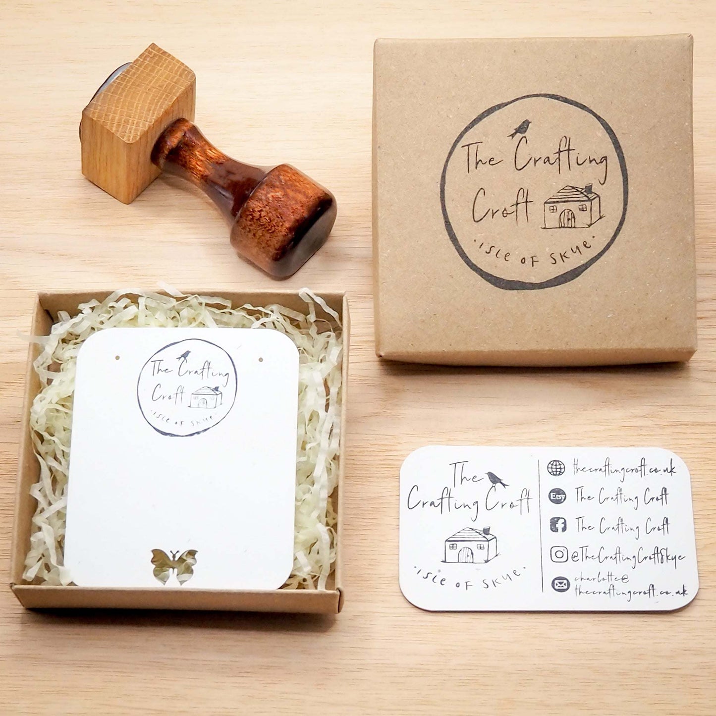 Eco-friendly packaging for our swirling bird drop earrings on sterling silver hooks 